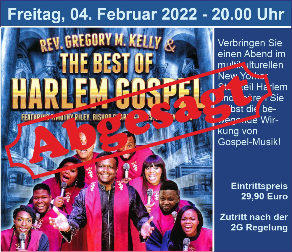 Banner Harlem Gospel 2022 Abgesagt